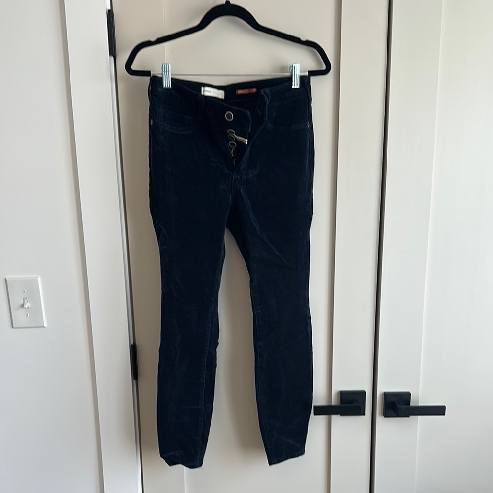 Anthropologie Navy Skinny Corduroy Classic Fit Pants